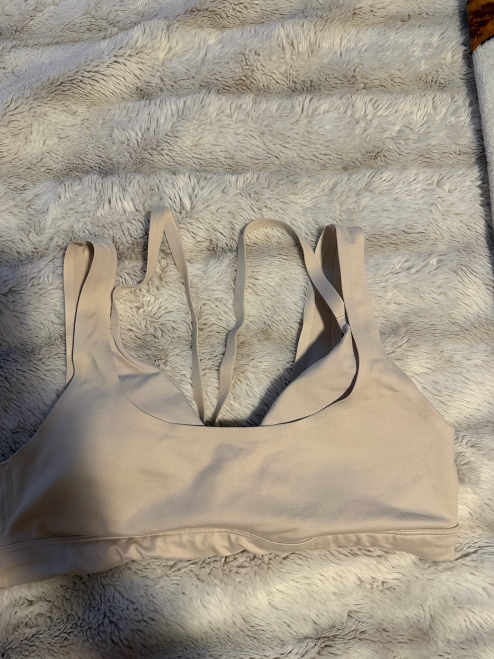 Seamless Nude Strappy Sports Bra - Lightweight Support